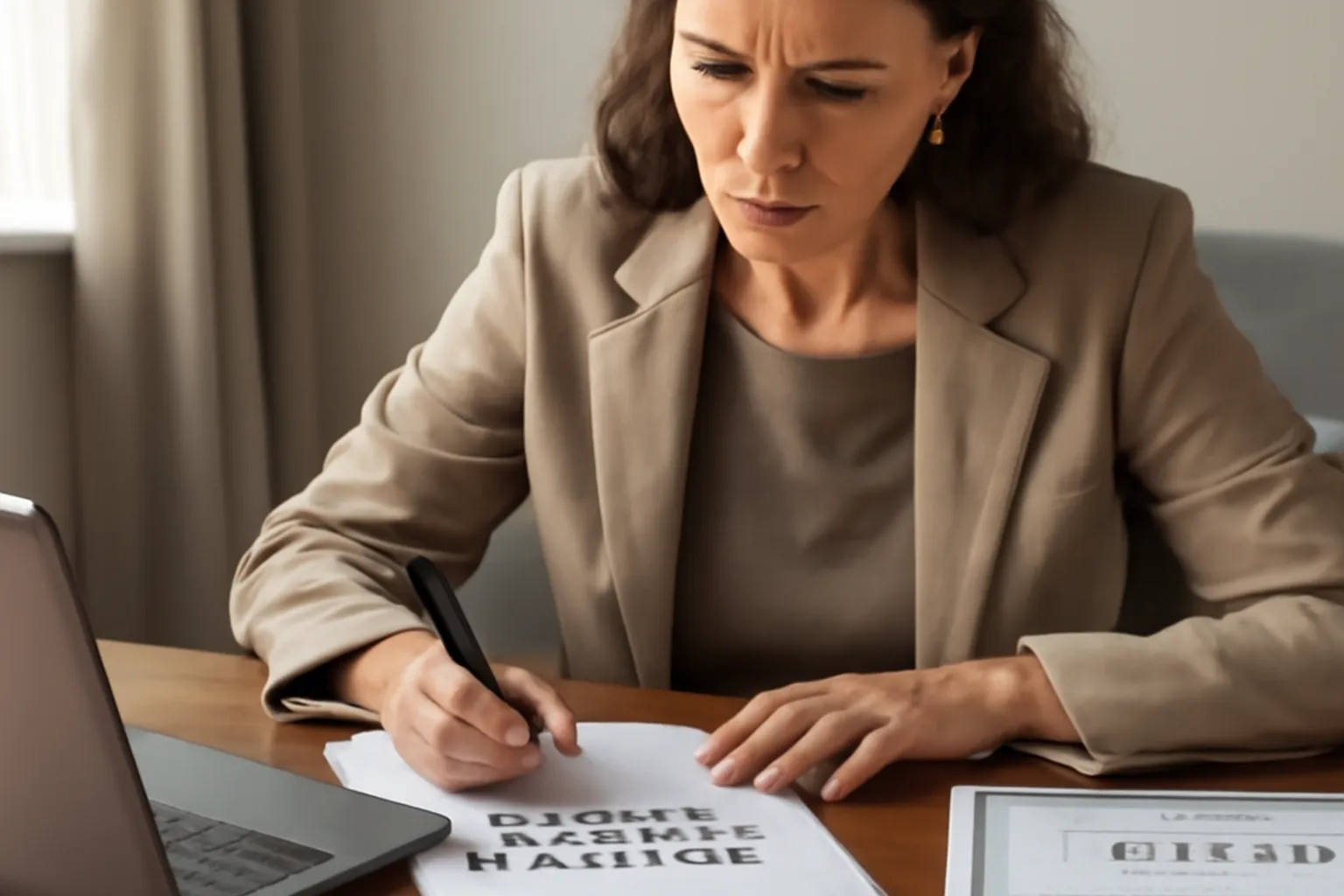 Femme russe travaillant sur un ordinateur pour ses démarches de reconnaissance de diplôme