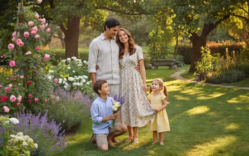 Réunion de famille multiculturelle franco-russe autour d'une table, illustrant l'importance de la famille élargie dans la dynamique du couple